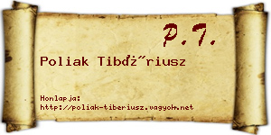 Poliak Tibériusz névjegykártya